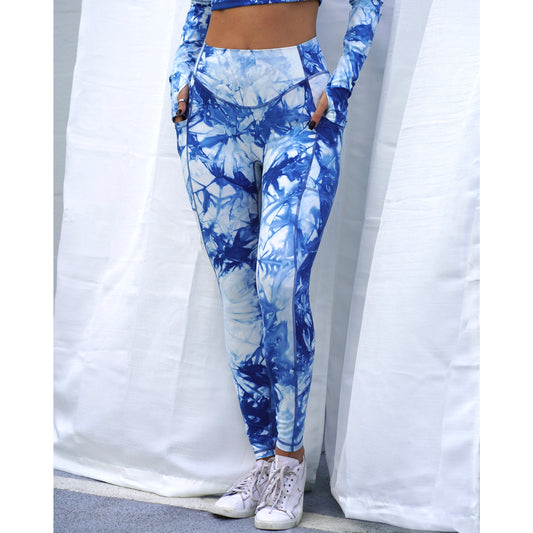 Tie Dye Leggings - Blue